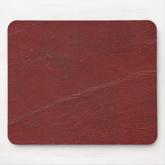 Faux Dark Red Leather Muismat (Voorkant)
