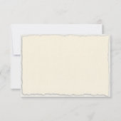 Faux Deckle Edge Ivoor Wit Bruiloft Horizontaal RSVP Kaartje (Achterkant)