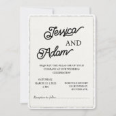 Faux Deckle Edge Paper Invitation Script Wedding Kaart (Voorkant)