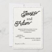 Faux Deckle Edge Paper Invitation Script Wedding Kaart (Voorkant)