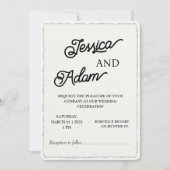 Faux Deckle Edge Paper Invitation Script Wedding Kaart (Voorkant)