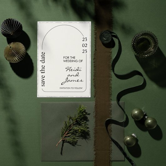 Faux Deckle Edge Paper qr code foto Uitnodigingen