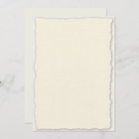 Faux Deckle Edge Paper Wedding Sjabloon Kaart (Voorkant / Achterkant)