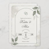 Faux Deckled Edge Rustieke Eenvoudige Script uitno Kaart (Voorkant / Achterkant)