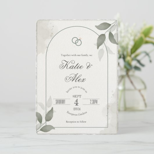 Faux Deckled Edge Rustieke Eenvoudige Script uitno Kaart (Staand voorkant)