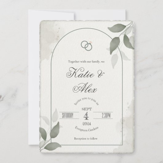 Faux Deckled Edge Rustieke Eenvoudige Script uitno Kaart (Voorkant)
