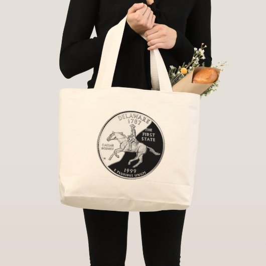 Faux Delaware State Quarter Grote Tote Bag (Voorkant (product))