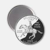 Faux Delaware State Quarter Magneet (Voorkant / Achterkant)