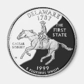 Faux Delaware State Quarter Magneet (Voorkant)