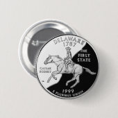 Faux Delaware State Quarter Ronde Button 5,7 Cm (Voorkant /achterkant)