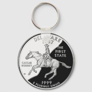Faux Delaware State Quarter Sleutelhanger