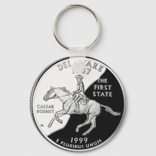 Faux Delaware State Quarter Sleutelhanger (Voorkant)