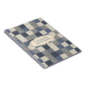Faux denim blue-crème, quilter-patroon notitieboek (Rechterzijde)