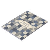 Faux denim blue-crème, quilter-patroon notitieboek (Linkerzijde)