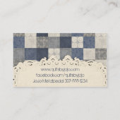Faux denim blue-crème, quilter-patroon visitekaartje (Achterkant)