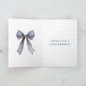 Faux Denim Blue Jean Bow Kaart (Binnen)