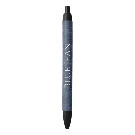 Faux Denim Blue Jean Zwarte Inkt Pen (Voorkant Verticaal)