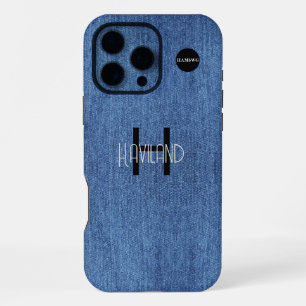 Faux Denim Design Mobiele Telefoonhoes HAMbWG iPhone 16 Pro Max Hoesje
