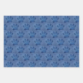 Faux Denim Jeans Dog Paw Print Inpakpapier Vel (Voorkant 3)