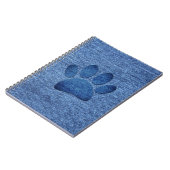 Faux Denim Jeans Dog Paw Print Notitieboek (Linkerzijde)
