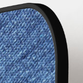 Faux Denim Jeans Dog Paw Print Pickleball Paddle (Links Detail)