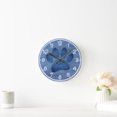 Faux Denim Jeans Dog Paw Print Ronde Klok (Huis)