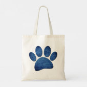 Faux Denim Jeans Dog Paw Printed Texture Tote Bag (Achterkant)