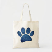 Faux Denim Jeans Dog Paw Printed Texture Tote Bag (Voorkant)