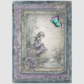 Faux Denim & Lace Fantasy Fairy Decoupage Tissuepapier (Voorkant)