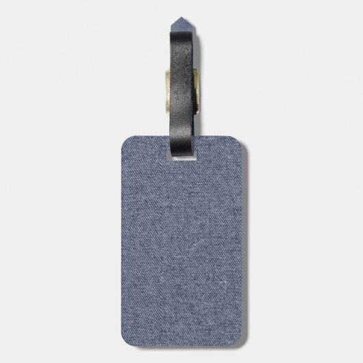 Faux denim textuur Navy Blue Mousepad Bagagelabel (Achterkant verticaal)