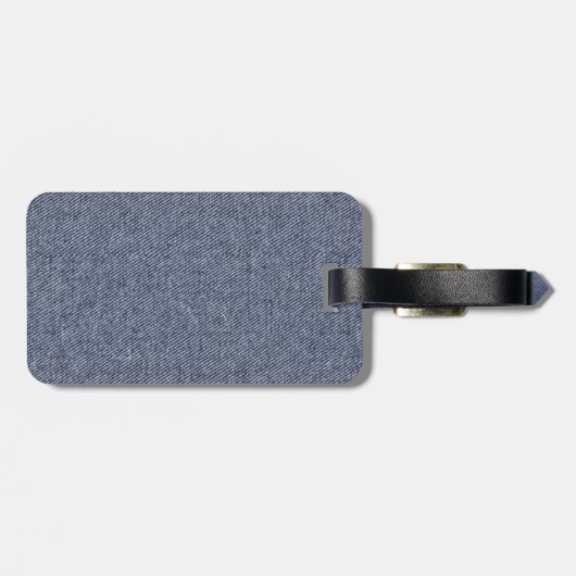 Faux denim textuur Navy Blue Mousepad Bagagelabel (Achterkant horizontaal)