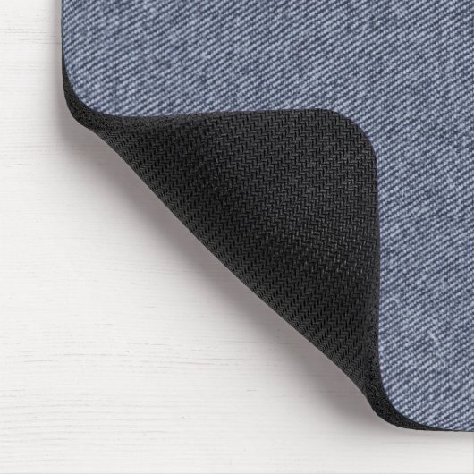 Faux denim textuur Navy Blue Mousepad Muismat (Hoek)