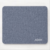 Faux denim textuur Navy Blue Mousepad Muismat (Voorkant)