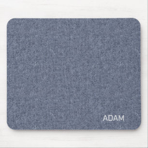 Faux denim textuur Navy Blue Mousepad Muismat