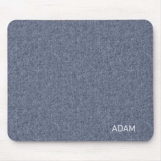Faux denim textuur Navy Blue Mousepad Muismat (Voorkant)