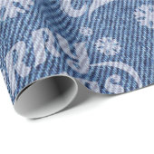 Faux denim woord art kerstinpakpapier cadeaupapier (Rol Hoek)