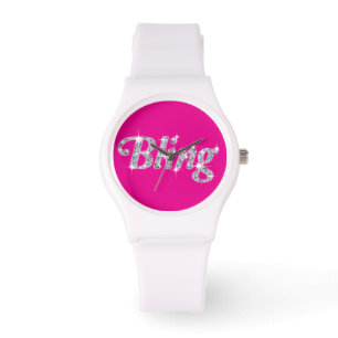 Faux diamant op roze Bling design Watch Horloge
