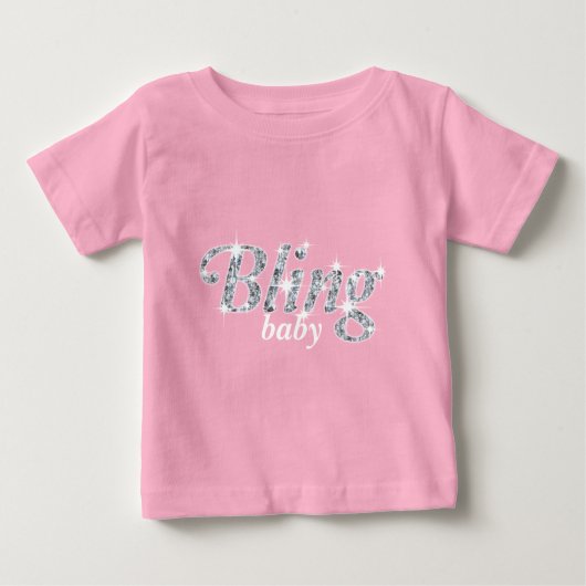 Faux diamanten op pastelroze "Bling baby"-ontwerp (Voorkant)