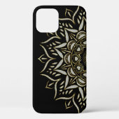 Faux diamanten textuur mandala goud accent Case-Mate iPhone case (Achterkant)