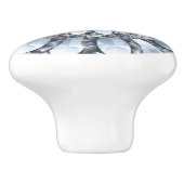 Faux diamanten & zwart geometrisch patroon 2 keramische knop (Zijkant)