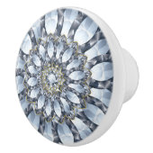 Faux diamanten & zwart geometrisch patroon 2 keramische knop (Rechts)