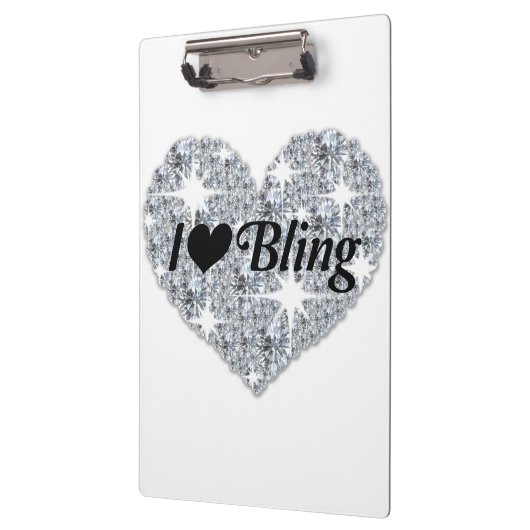 Faux diamanthart Ik hou van klembord (Links)