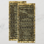 Faux Diamond and Gold Glitter look Programmakaart (Voorkant / Achterkant)