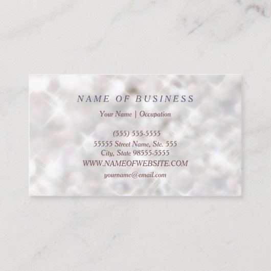 Faux Diamond Bling Glitter Bokeh Event Planner Visitekaartje (Achterkant)