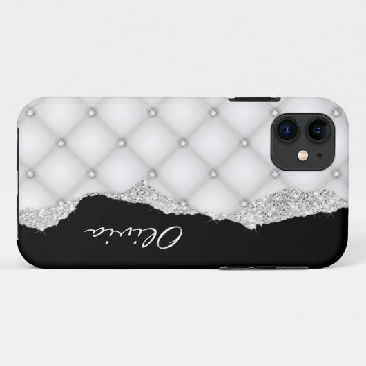  Faux Diamond Cristals Quilted Case-Mate iPhone Case (Achterkant (horizontaal))