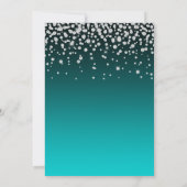 Faux Diamond Dark Turquoise Gradient 21st Birthday Kaart (Achterkant)