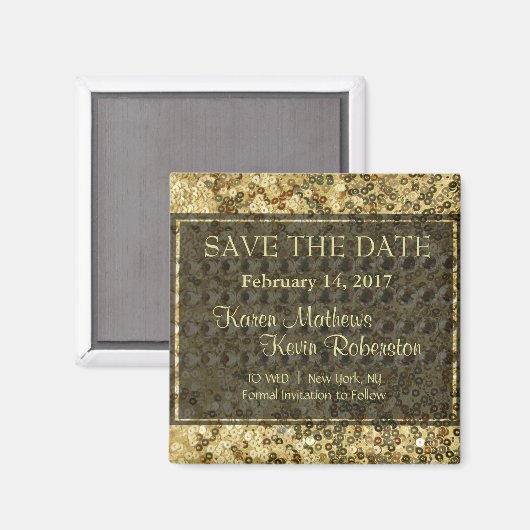 Faux Diamond en Gold Glitter Look Magneet (Voorkant / Achterkant)