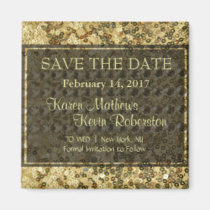 Faux Diamond en Gold Glitter Look Magneet