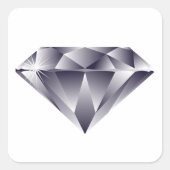 Faux Diamond Gem Sparkle Edelsteen Jewel Crafts Vierkante Sticker (Voorkant)