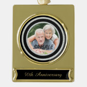 Faux Diamond Lijst Golden Wedding Jubileum Verguld Banner Ornament (Voorkant)